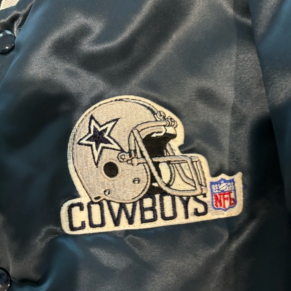 Vintage Dallas Cowboys Chalk Line NFL Satin Jacket 90s Size XLarge - Picture 4 of 9